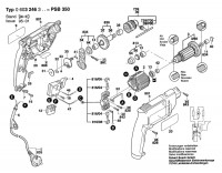 Bosch 0 603 246 303 Psb 350 Percussion Drill 230 V / Eu Spare Parts